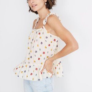 NWT Madewell Ruffle-Strap Top Confetti Floral Meta